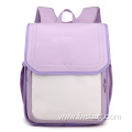 Factory Wholesale Custom Logo Large Capacity Kids Bags Backpack Lightweight Pink Blue Simple Design Children Schoolbag